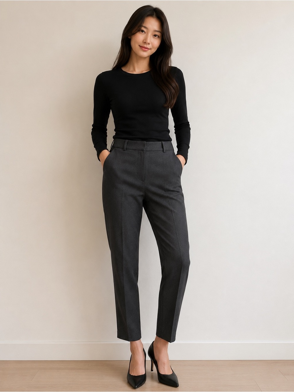 H&M Charcoal Tailored Pants – Size 6